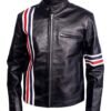 Wyatt Film Easy Rider Captain America Peter Fonda Motorcycle US Flag Zip Up Stripe Jacket