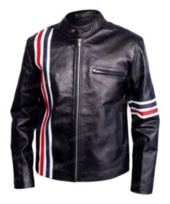 Wyatt Film Easy Rider Captain America Peter Fonda Motorcycle US Flag Zip Up Stripe Jacket