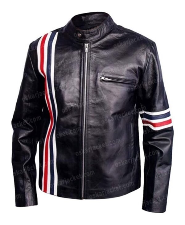 Wyatt Film Easy Rider Captain America Peter Fonda Motorcycle US Flag Zip Up Stripe Jacket