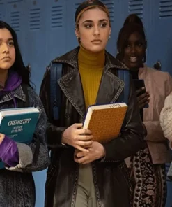 Yasmeen Fletcher Ms. Marvel Black Long Leather Coat