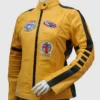 Yellow Bride Leather Biker Jacket