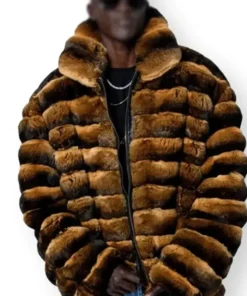 Yellow Chinchilla Fur Jacket