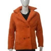 Kelly Reilly Yellowstone Orange Shearling Fur Coat