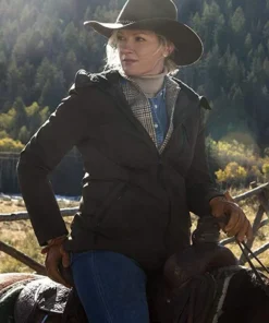 Yellowstone Evelyn Dutton Coffee Brown Cotton Jacket