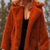 Yellowstone Kelly Reilly Orange Shearling Fur Coat