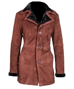 Yellowstone Kelsey Asbille Brown Suede Leather Coat