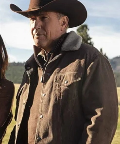 Yellowstone Kevin Costner Corduroy Brown Jacket