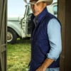 Yellowstone Kevin Costner Quilted Cotton Blue Vest