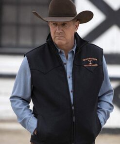 Yellowstone Kevin Costner Wool Black Vest