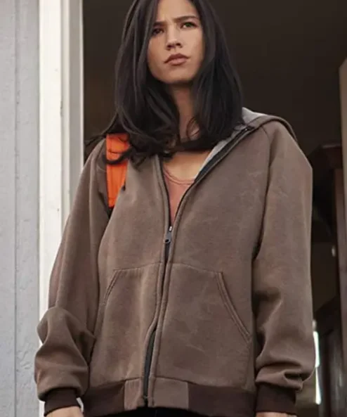 Yellowstone Monica Dutton Hooded Brown Fleece Bomber Jacket