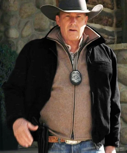 Yellowstone S02 Kevin Costner Cotton Black Jacket