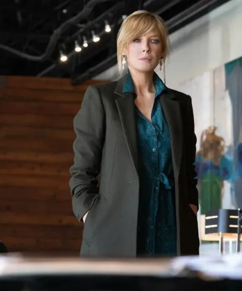 Yellowstone S03 Beth Dutton Grey Wool Trench Coat