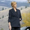 Yellowstone S03 Beth Dutton Suit Fabric Blue Blazer
