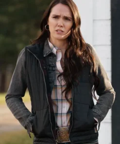 Yellowstone S03 Eden Brolin Black Cotton Vest