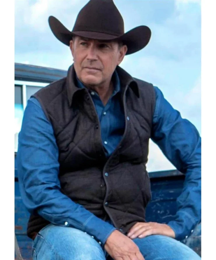 Yellowstone S05 John Dutton Black Puffer Vest