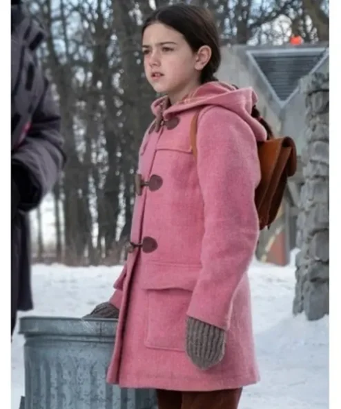 Young Girl Tales from the Loop Pink Wool Coat