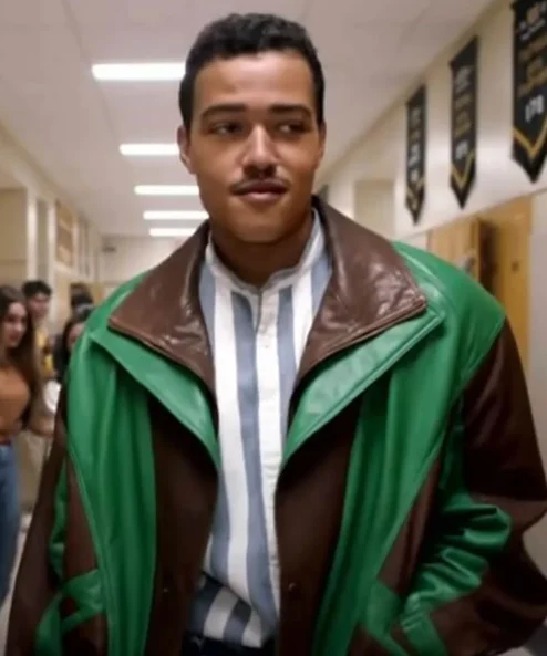 Young Rock Dwayne Johnson Two Tone Leather Jacket