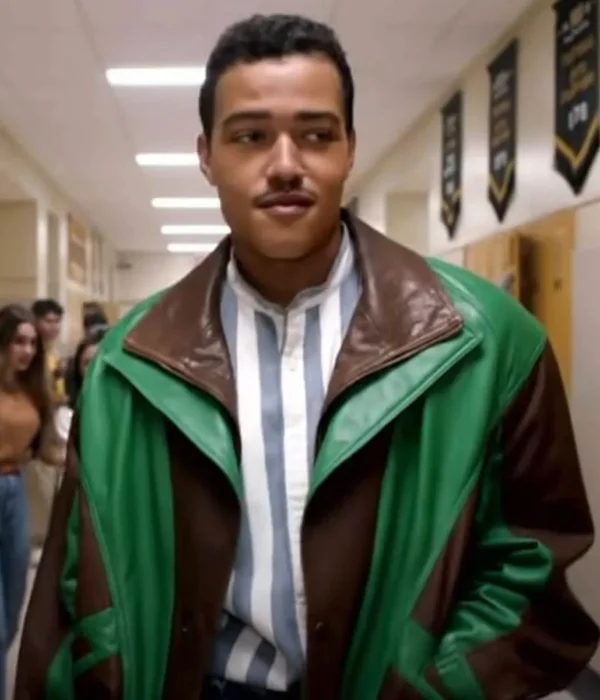 Young Rock Dwayne Johnson Two Tone Leather Jacket