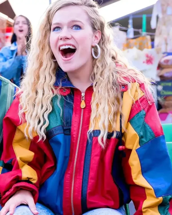 Young Rock Karen Leather Colorblock Jacket