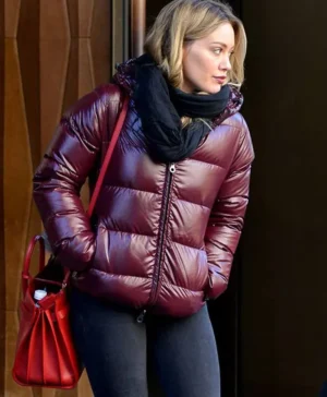 Younger Kelsey Peters Hooded Parachute Maroon Puffer Jacket