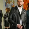 Younger S07 Nico Tortorella Black Leather Biker Jacket
