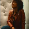 Yvonna Pearson Clipped 2024 Brown Leather Jacket
