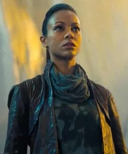 Zoe Star Trek into Darkness Saldana Black Leather Jacket