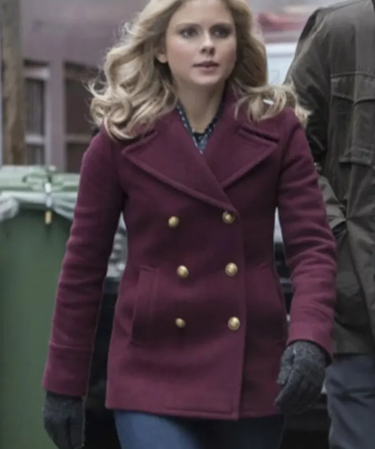 iZombie Rose McIver Maroon Double Breasted Peacoat