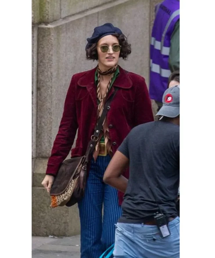 phoebe waller bridge maroon velvet coat scaled 1