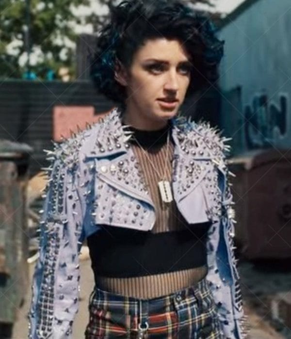 The Imperfects Tilda Webber Studded Purple Biker Jacket