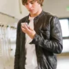 17 Again Zac Efron Black Biker Leather Jacket For Sale