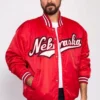 90’s University Of Nebraska Red Satin Jacket