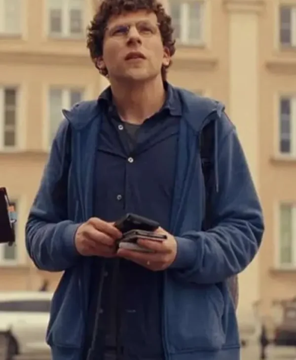 A Real Pain 2024 Jesse Eisenberg Blue Hoodie