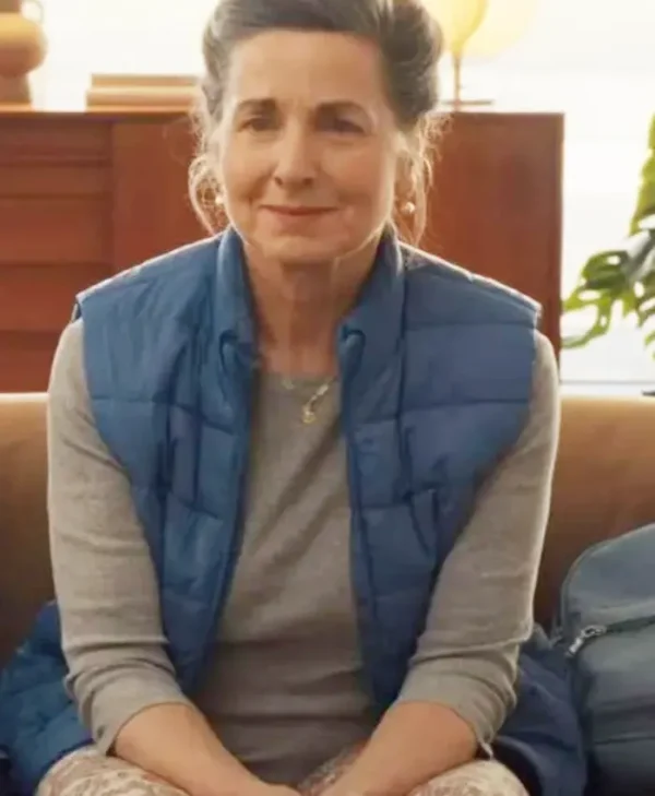 A Real Pain 2024 Liza Sadovy Blue Puffer Vest
