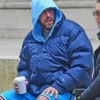 Adam Sandler Blue Puffer Jacket Side