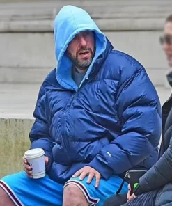 Adam Sandler Blue Puffer Jacket Side