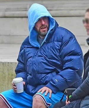 Adam Sandler Blue Puffer Jacket Side