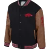 Arkansas Razorbacks Black and Brown Letterman Jacket