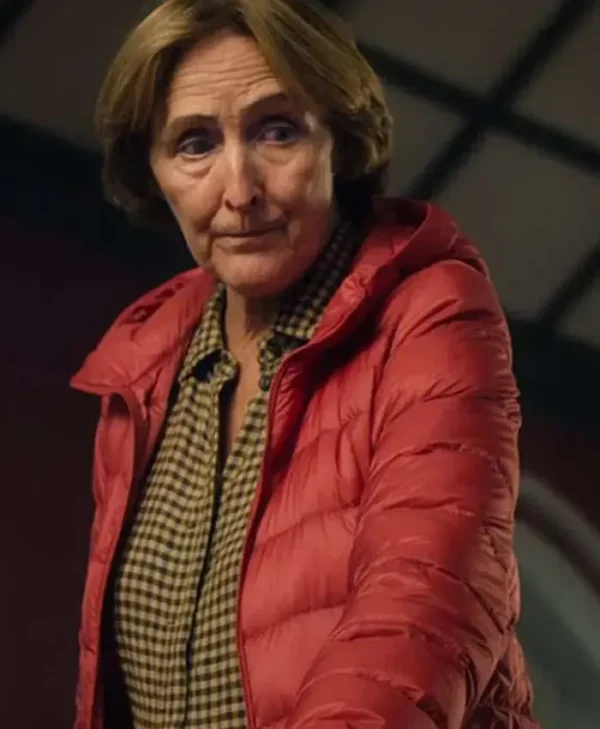 Bad Sisters Fiona Shaw Red Puffer Jacket