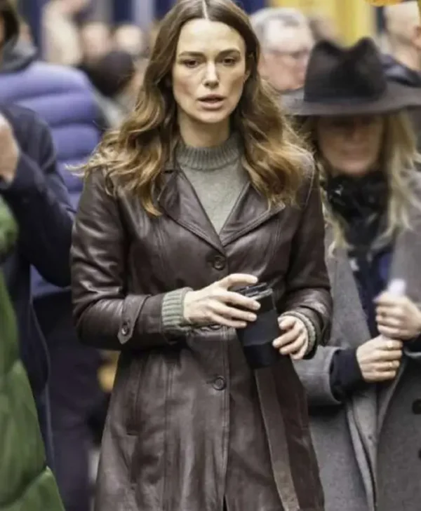 Black Doves Helen Webb Brown Leather Coat