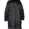 Black Winter Persian Lamb Fur Coat Back