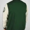 Boston Celtics Varsity Green and Off White Jacket Back