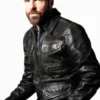 Brilliant Minds Dr. Oliver Wolf Black Leather Jacket