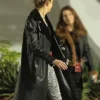 Cara Delevingne Los Angeles Concert Leather Coat Side