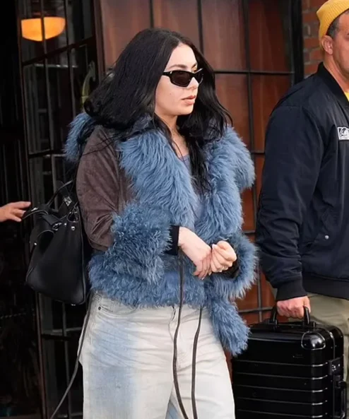 Charli XCX Blue Fur Jacket