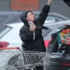 Coleen Rooney Black Puffer Jacket Side