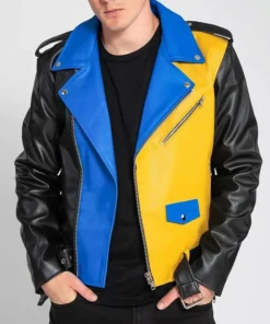 Color-Block-Leather-Jacket