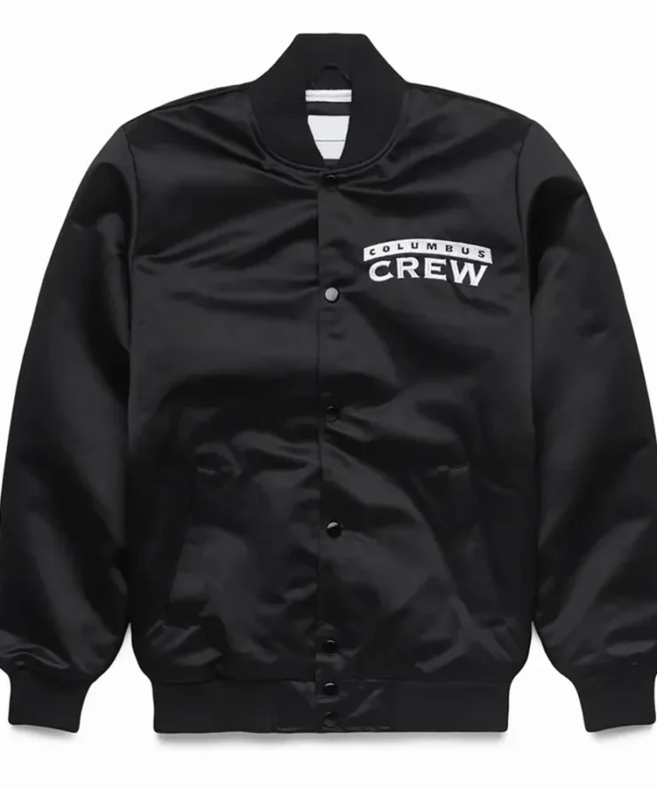 Columbus Crew Bomber Black Satin Jacket