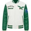 Buy Cream Philadelphia Eagles Retro Wool Varsity Jacket On Sale