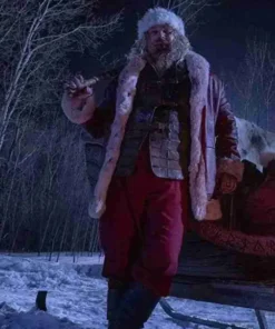 David-Harbour-Violent-Night-Maroon-Leather-Coat